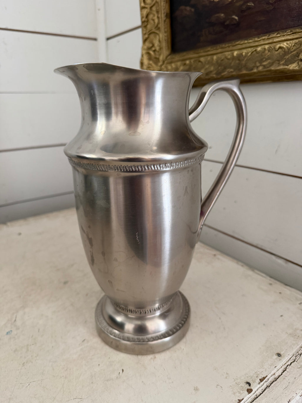 Vintage Metal Pitcher Reproductuon Vase