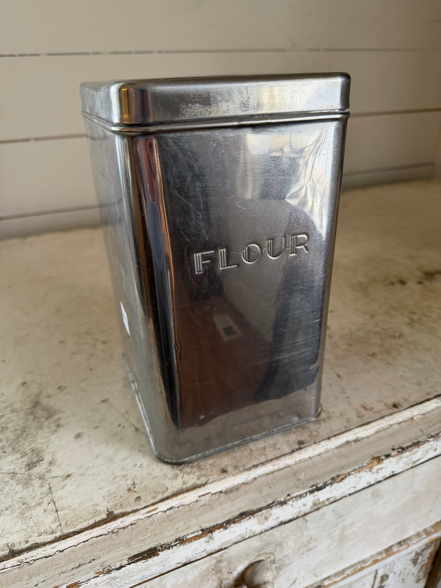 Vintage Chrome Flour canister