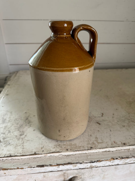 Antique Fire-glazed 2 liter Stoneware Jug Marked W