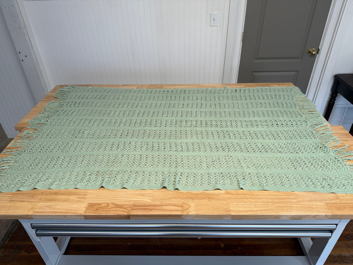 Light Sage Green Woven Blanket