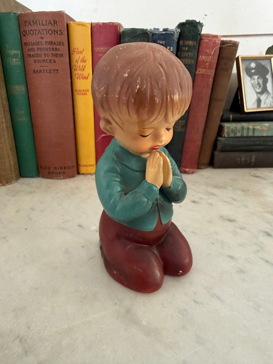Vintage ceramic boy praying made in Japan