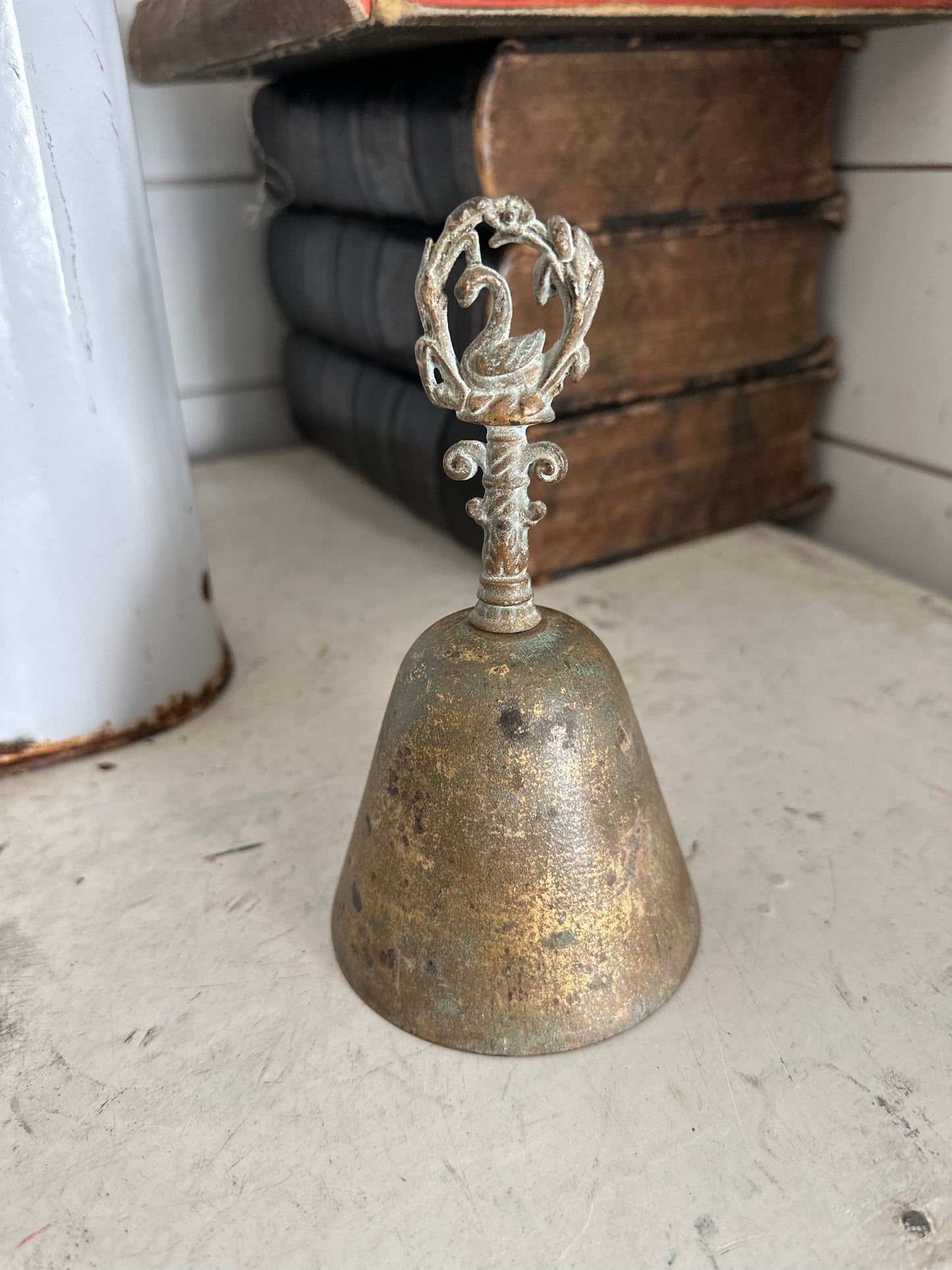 Antique Brass Georgian Swan Bell