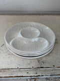 Vintage California Pottery White ceramic artichoke serving plate - Has Flea bite chips - SOLD INDIVIDUALLY