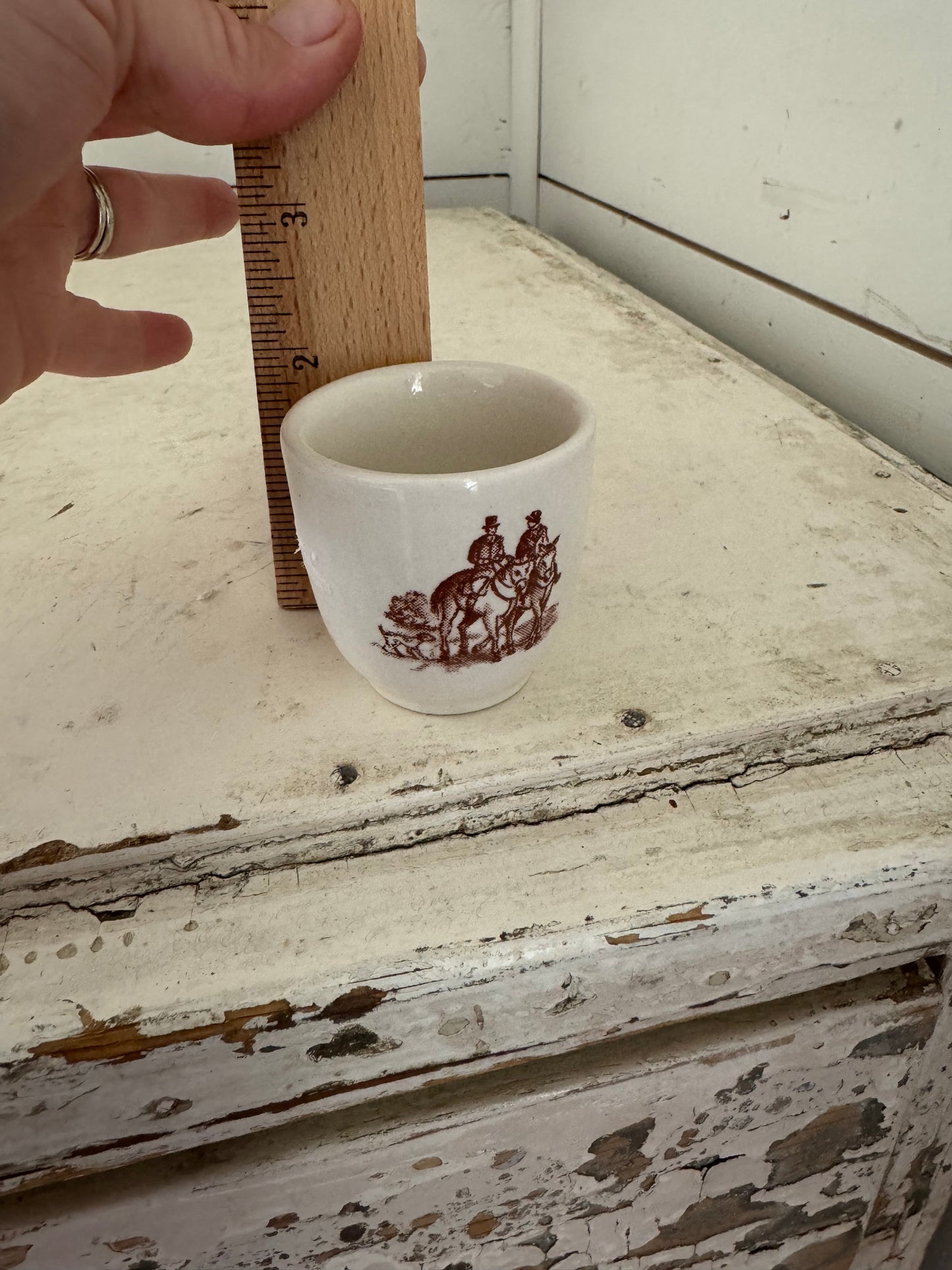 Brown Transferware Egg Cup