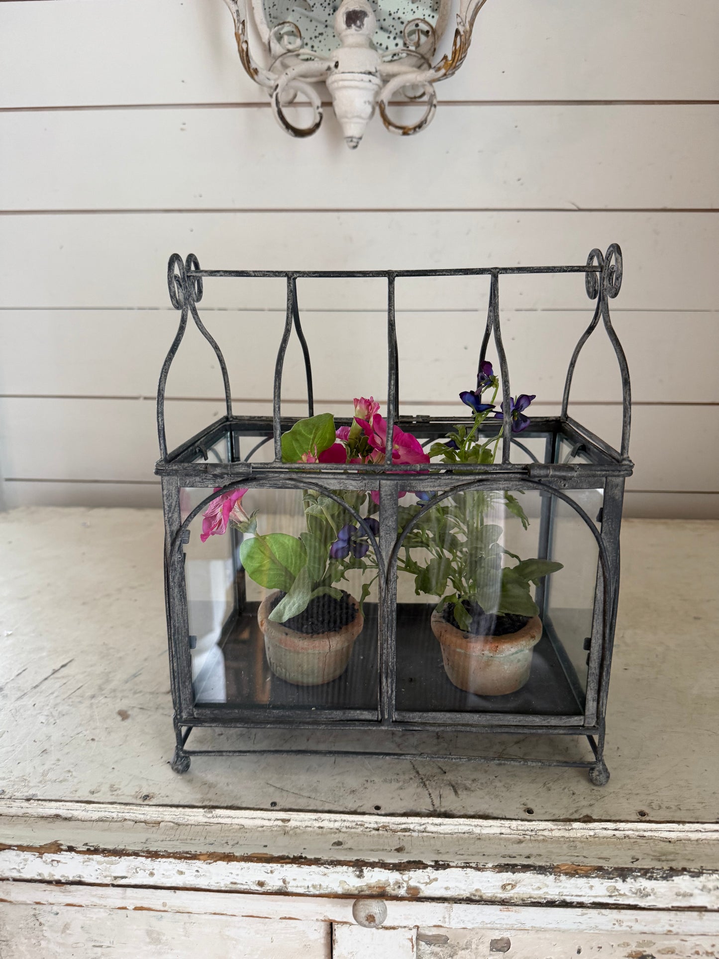 Terrarium with flowers
