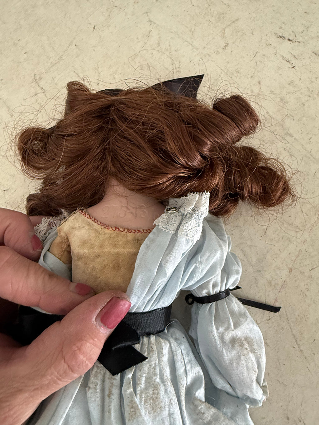 Antique German Bisque Doll Red Hair