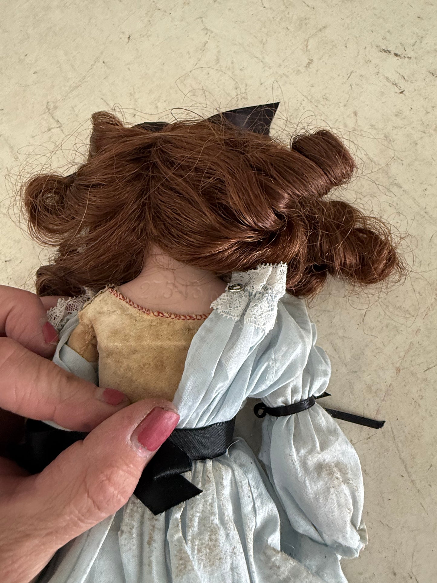 Antique German Bisque Doll Red Hair