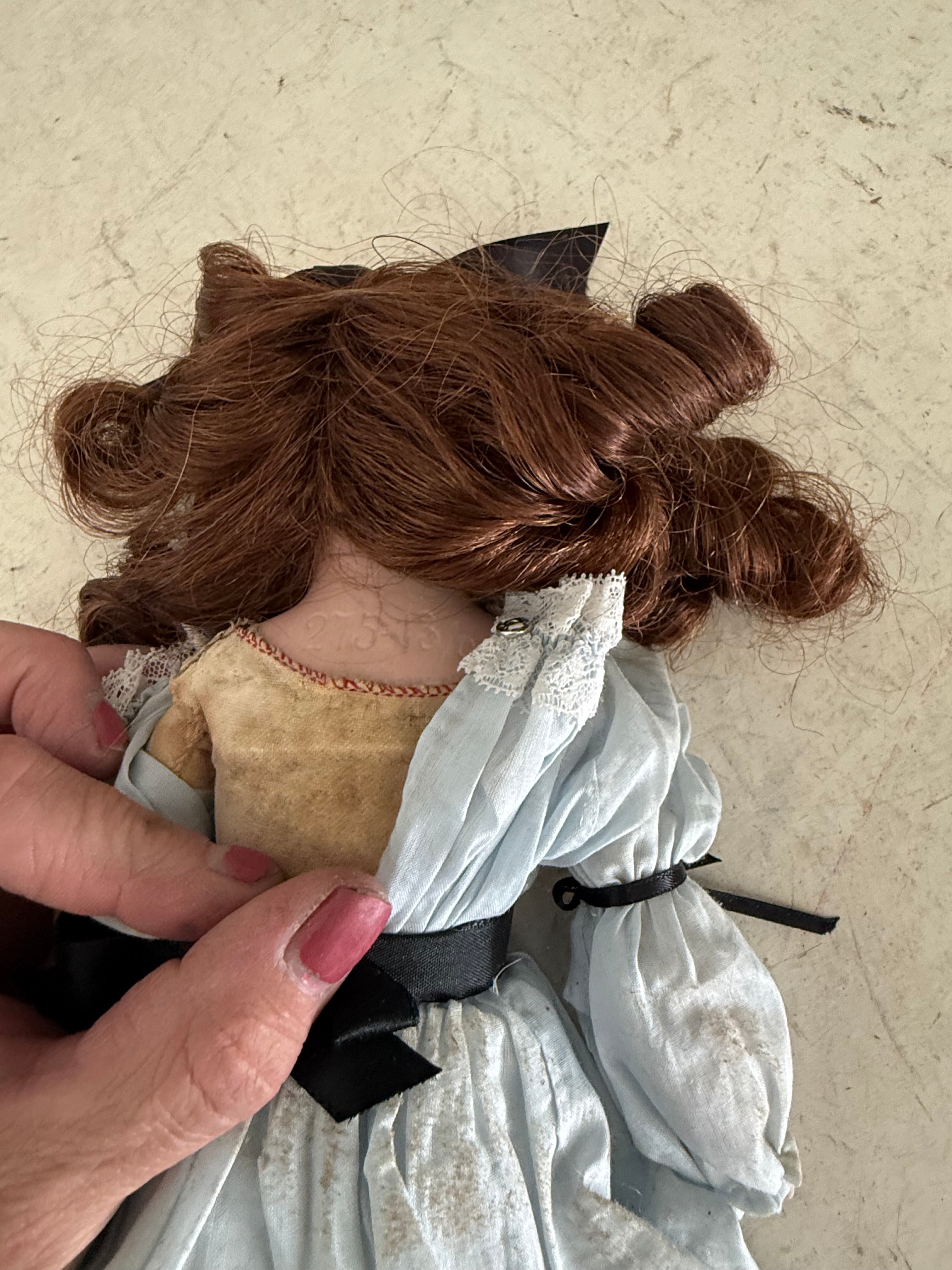 Antique German Bisque Doll Red Hair