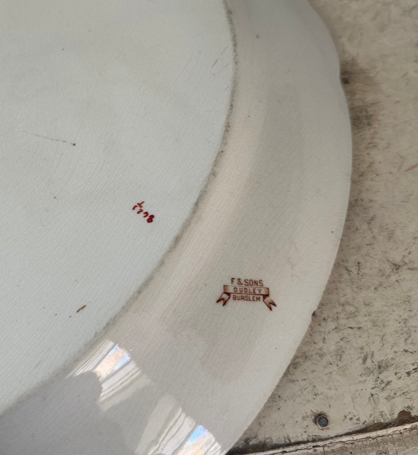 Antique F & Sons Burslem Dudley Pattern Oval Meat Platter | Victorian English Serving Plate | Made In England | Early 1900's