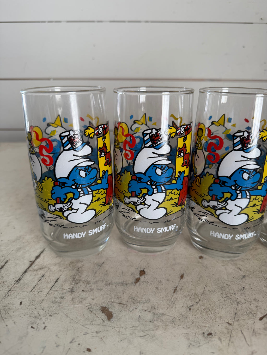 Vintage 1983 6" Drinking Glass Peyo Wallace Berrie - sold individually