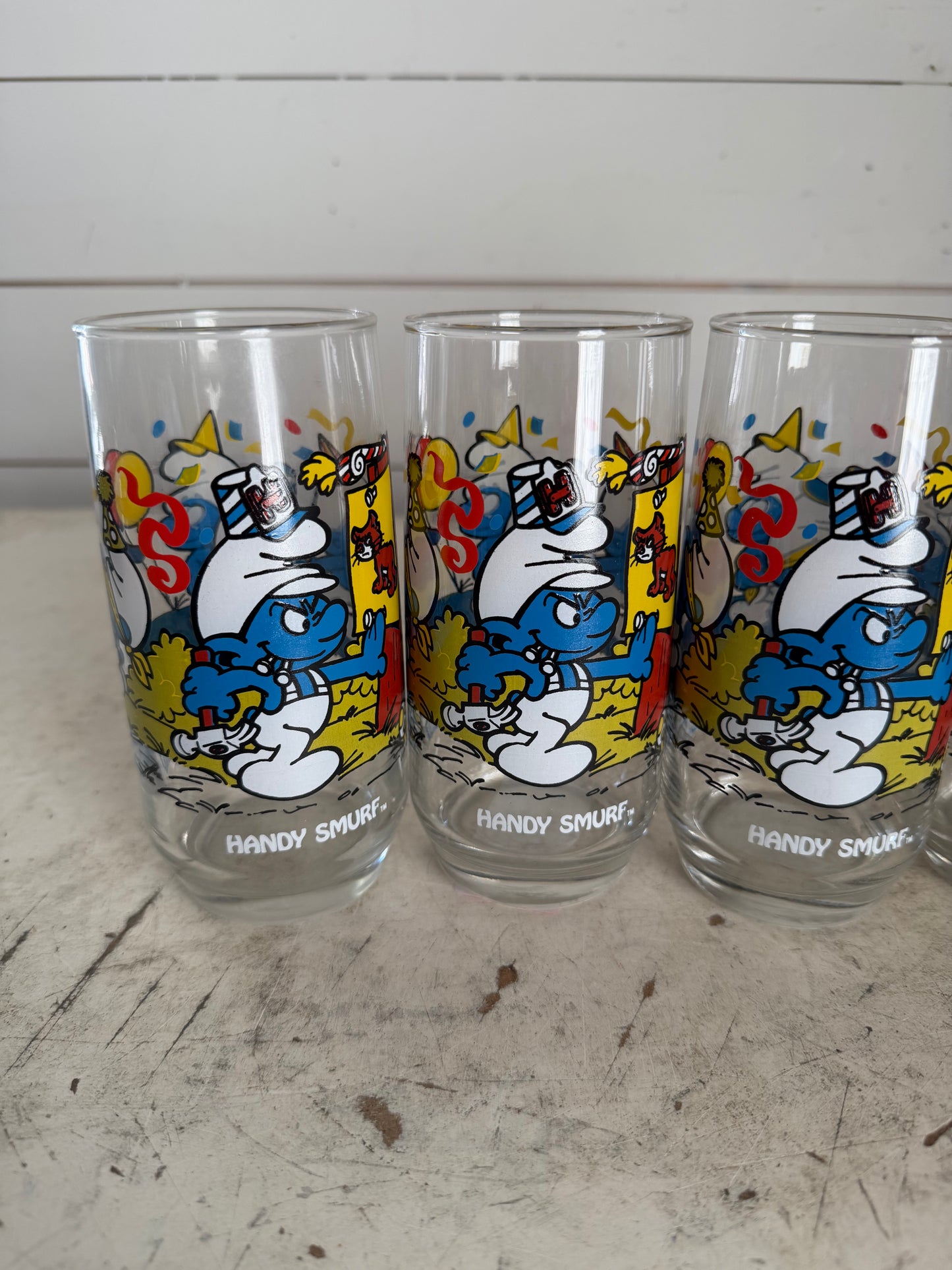 Vintage 1983 6" Drinking Glass Peyo Wallace Berrie - sold individually