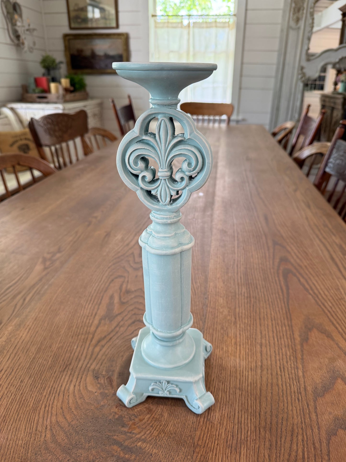 French Country Fleur De Lis Candlestick