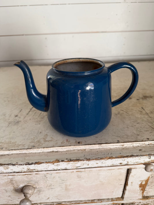 Vintage Enamel Teapot - missing lid