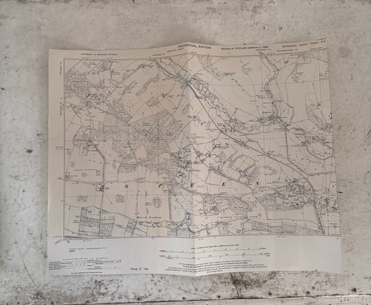 Vintage Map of Speen, Great Britain 15x19