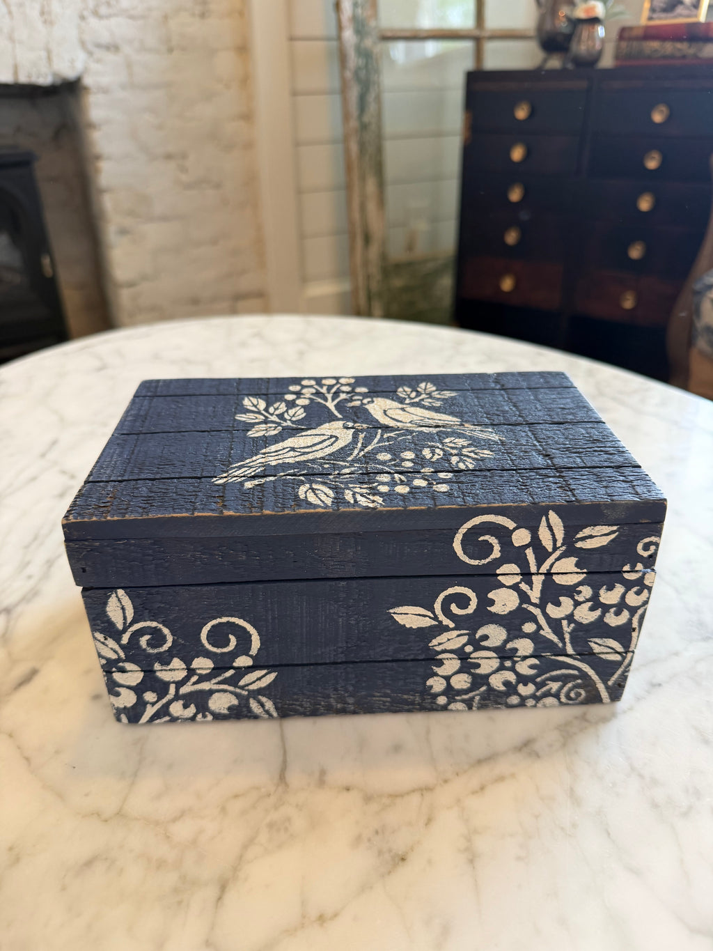 Hand Painted Bird Hinged box