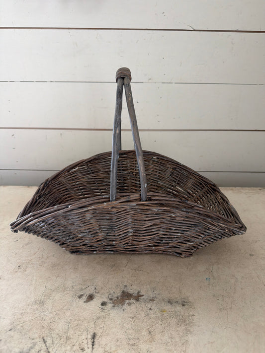 Gray washed Willow Gathering Basket