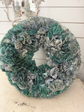 Blue Coffee Filter Wreath