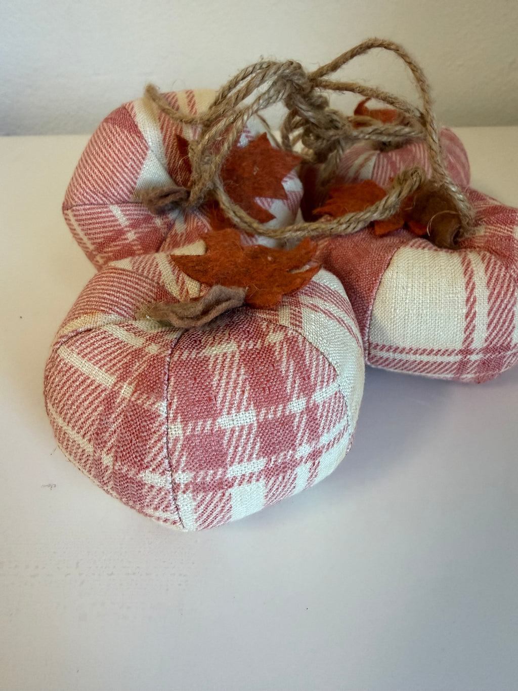 Set of plaid fabric pumpkins