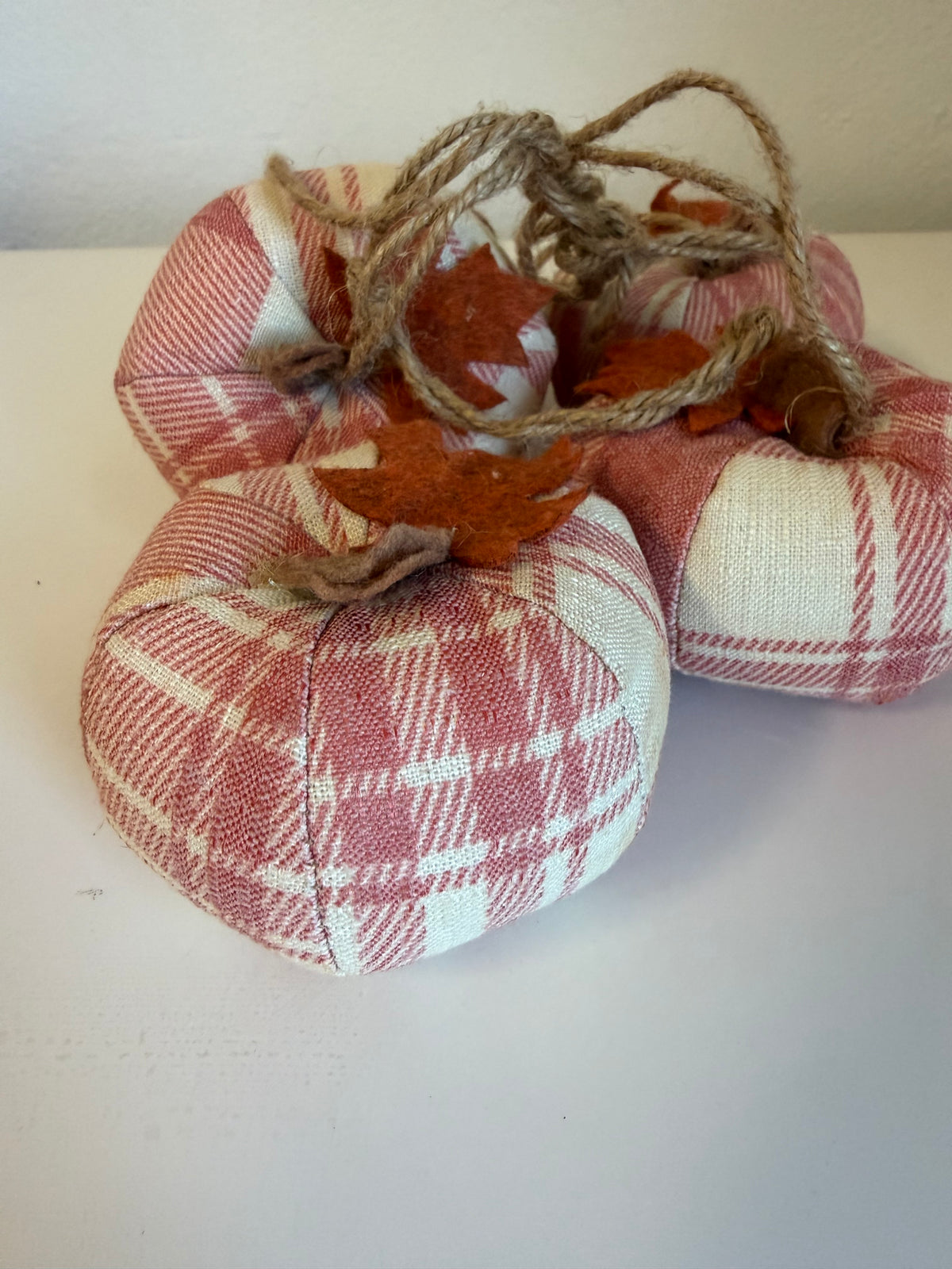 Set of plaid fabric pumpkins