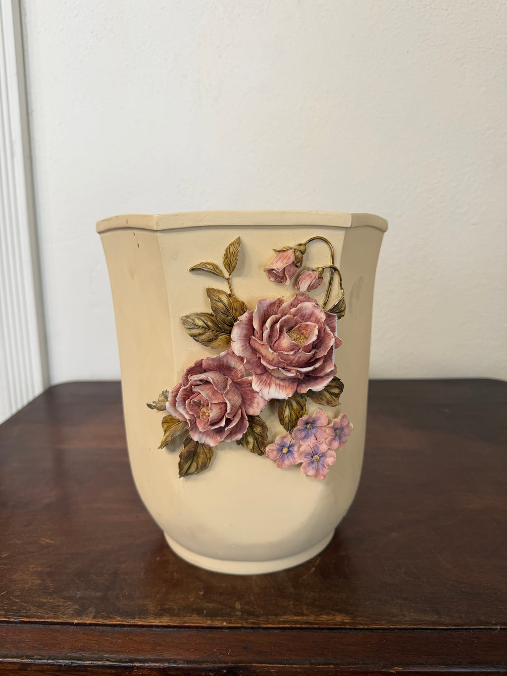 Decorative Floral 2 Sided Trash Can