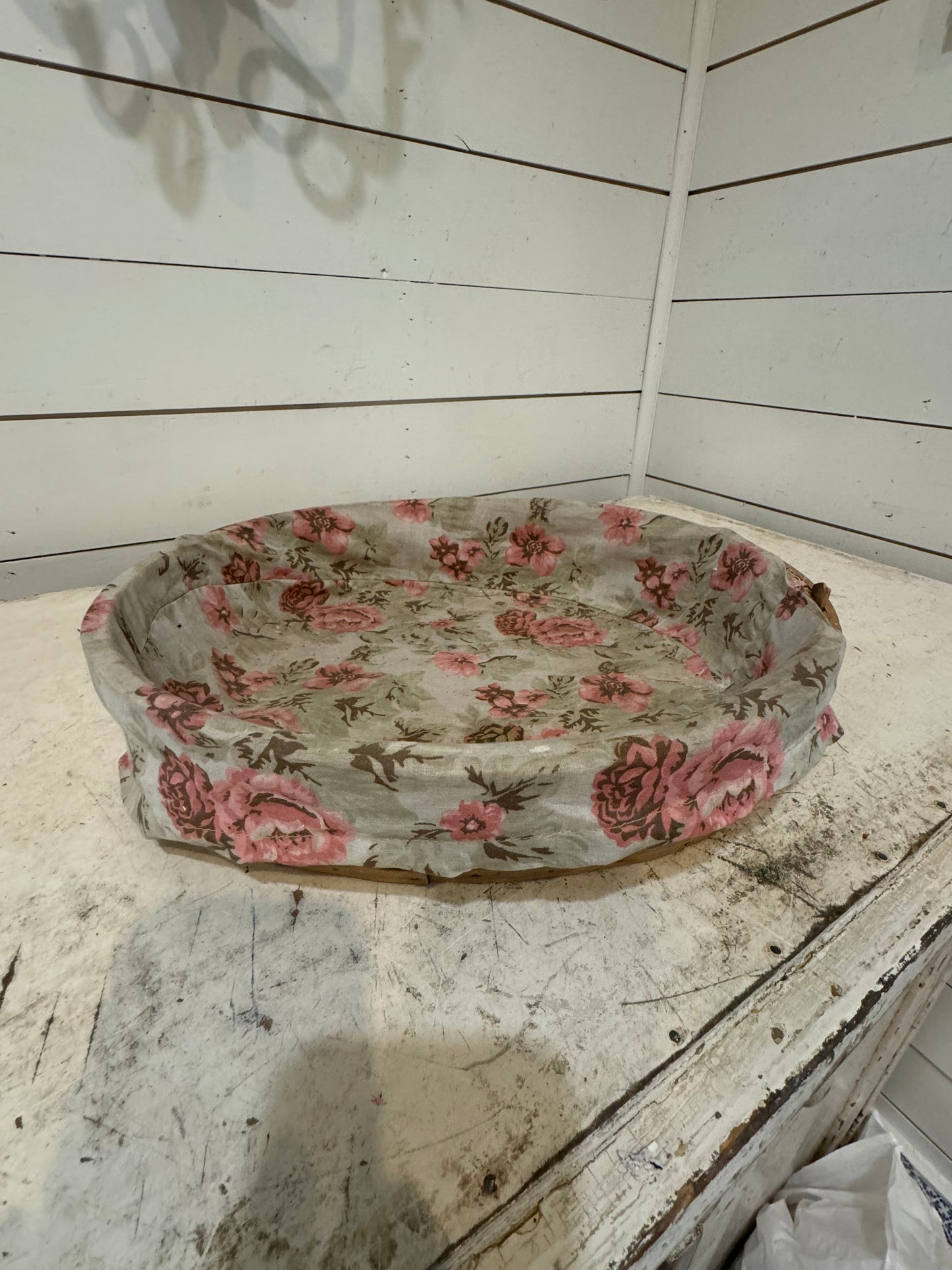 Flower Fabric Lined Basket