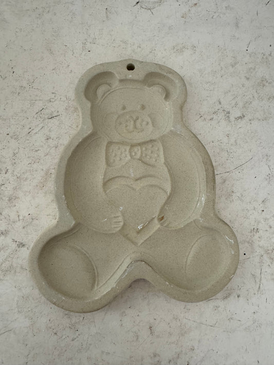 Vintage Pampered Chef Teddy Bear Cookie Art 1991 USA Stoneware