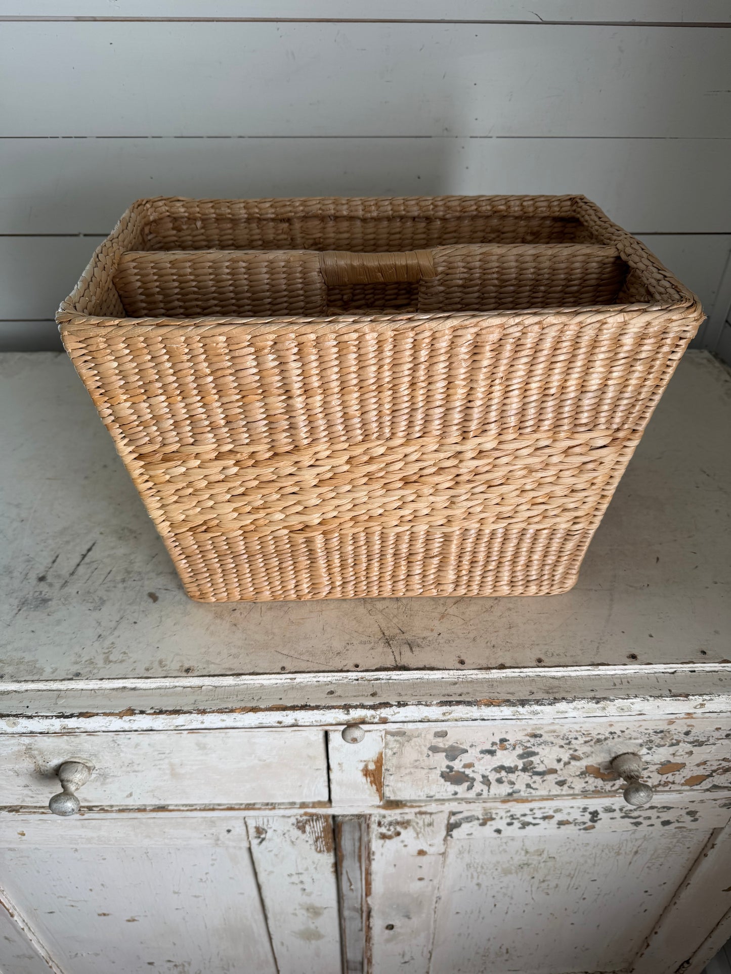 Divided Wicker Magazine Basket