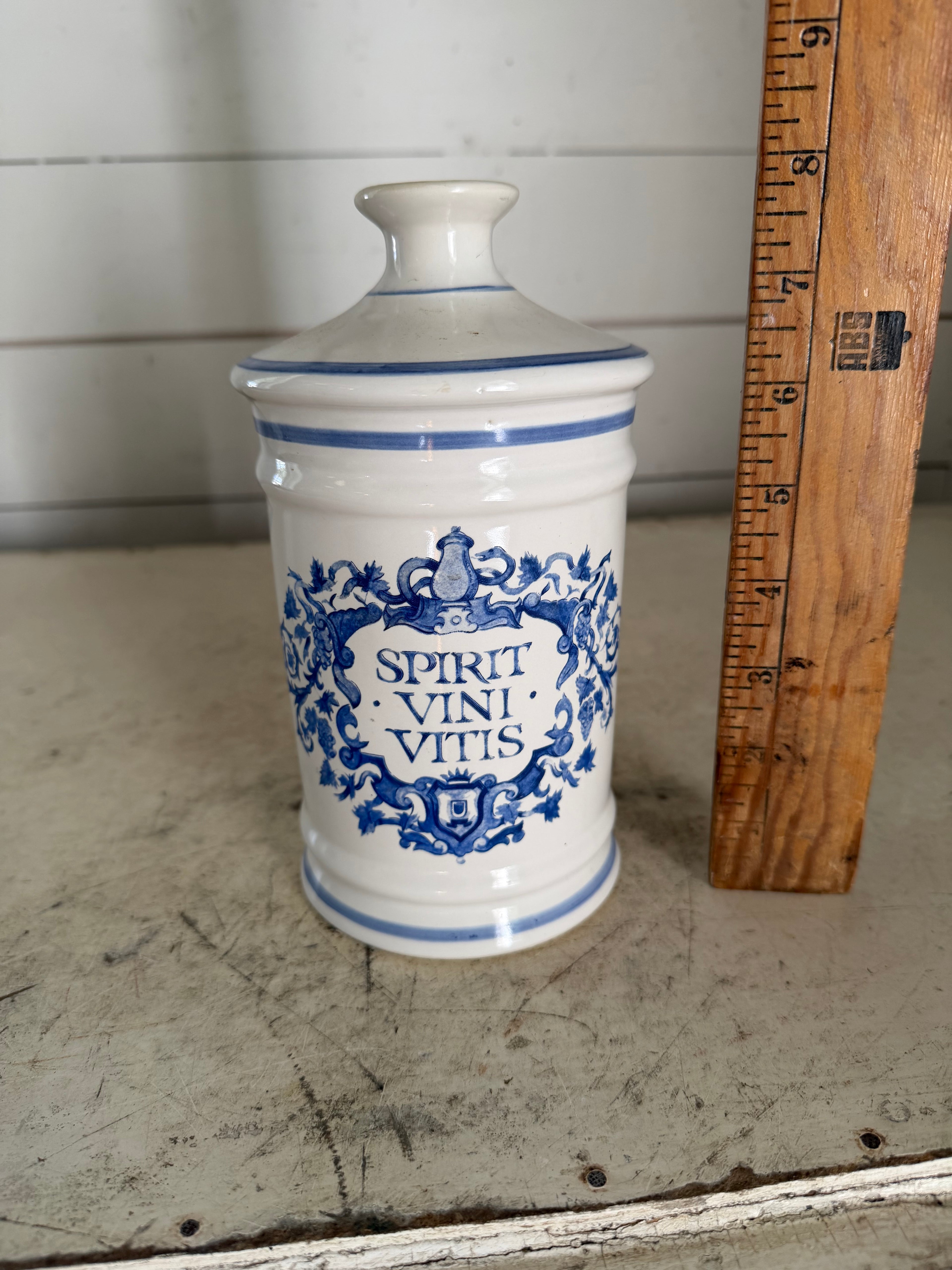 Apothecary Style Paul Masson "Spirit Vini Vitis" Decanter - Missing Stopper
