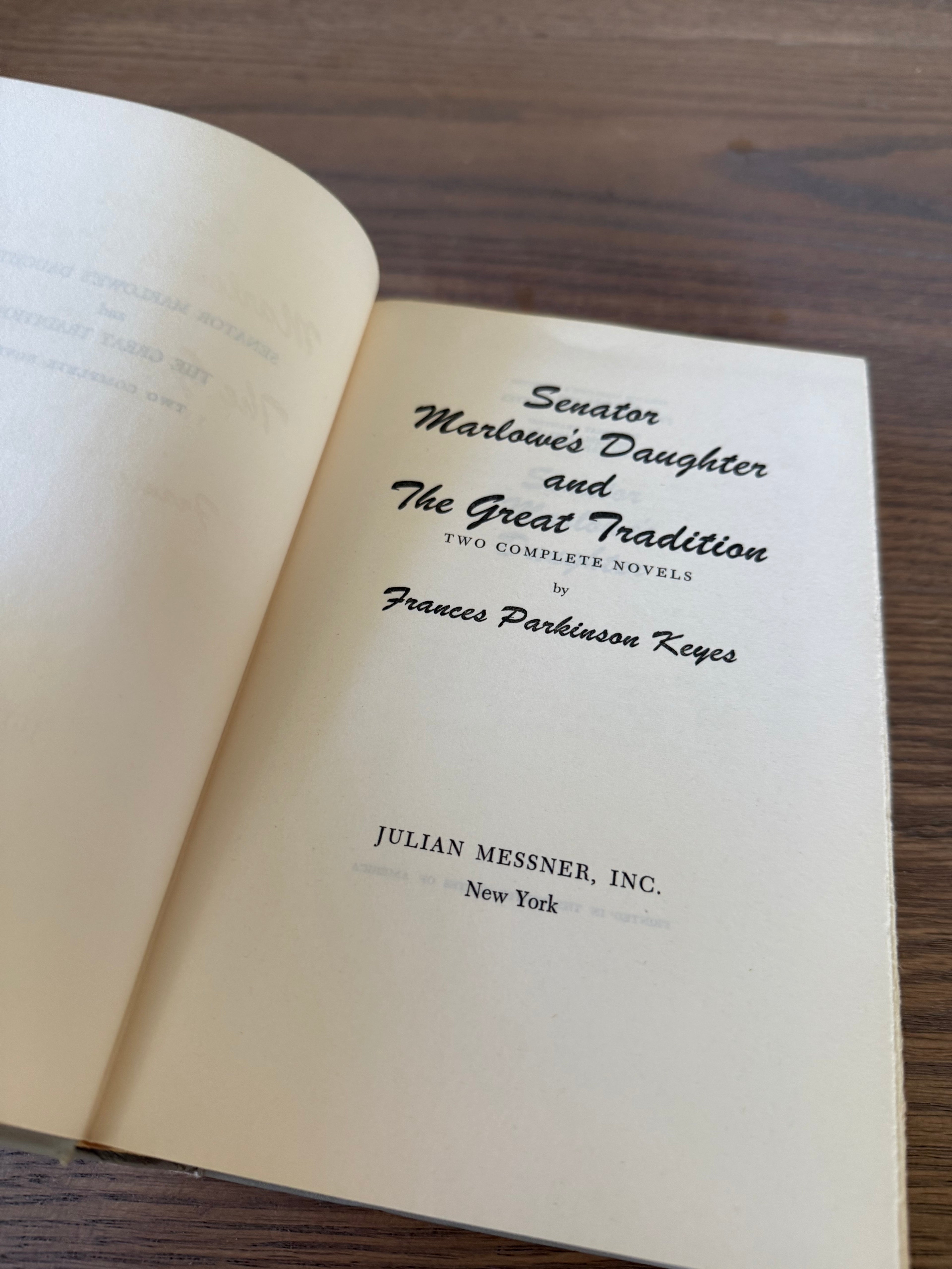 Senator Marlowe‘s daughter - Book