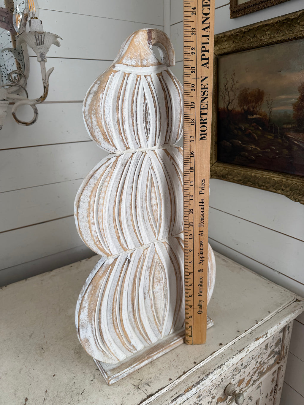 Large wood decorative pumpkin trio Stack