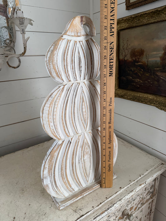 Large wood decorative pumpkin trio Stack