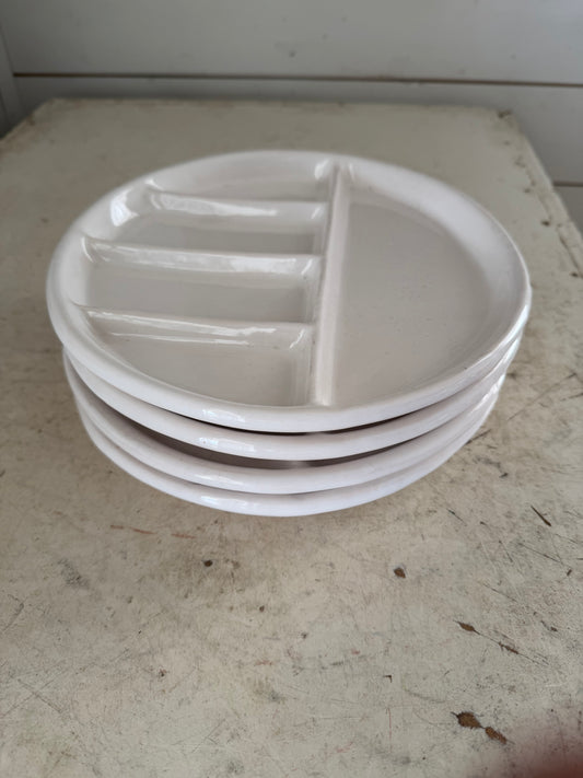 Divided Ceramic Fondue Plate Sold Individually