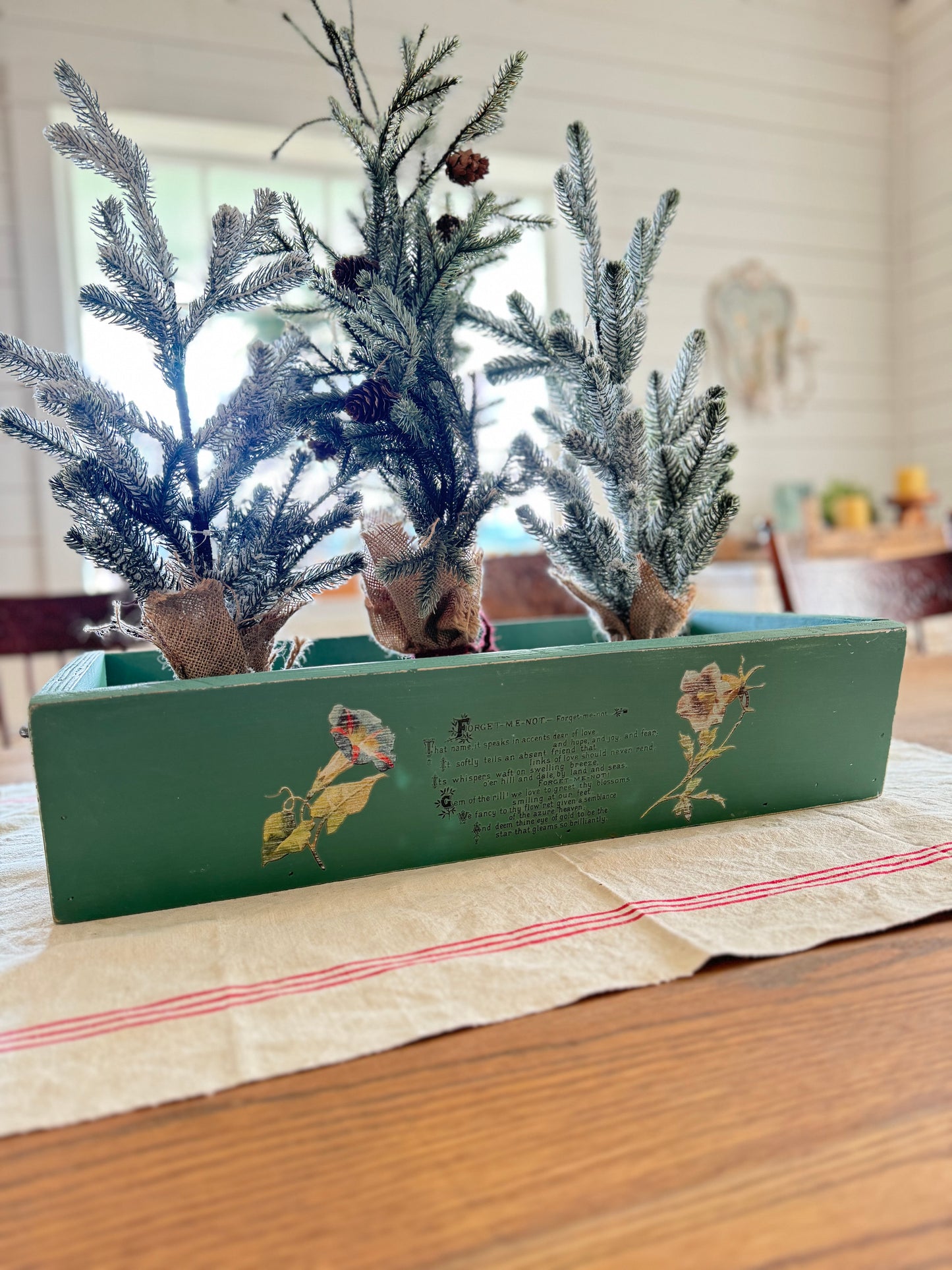 Juniper Large Wood Tote / Box with handles - GREENERY NOT INCLUDED