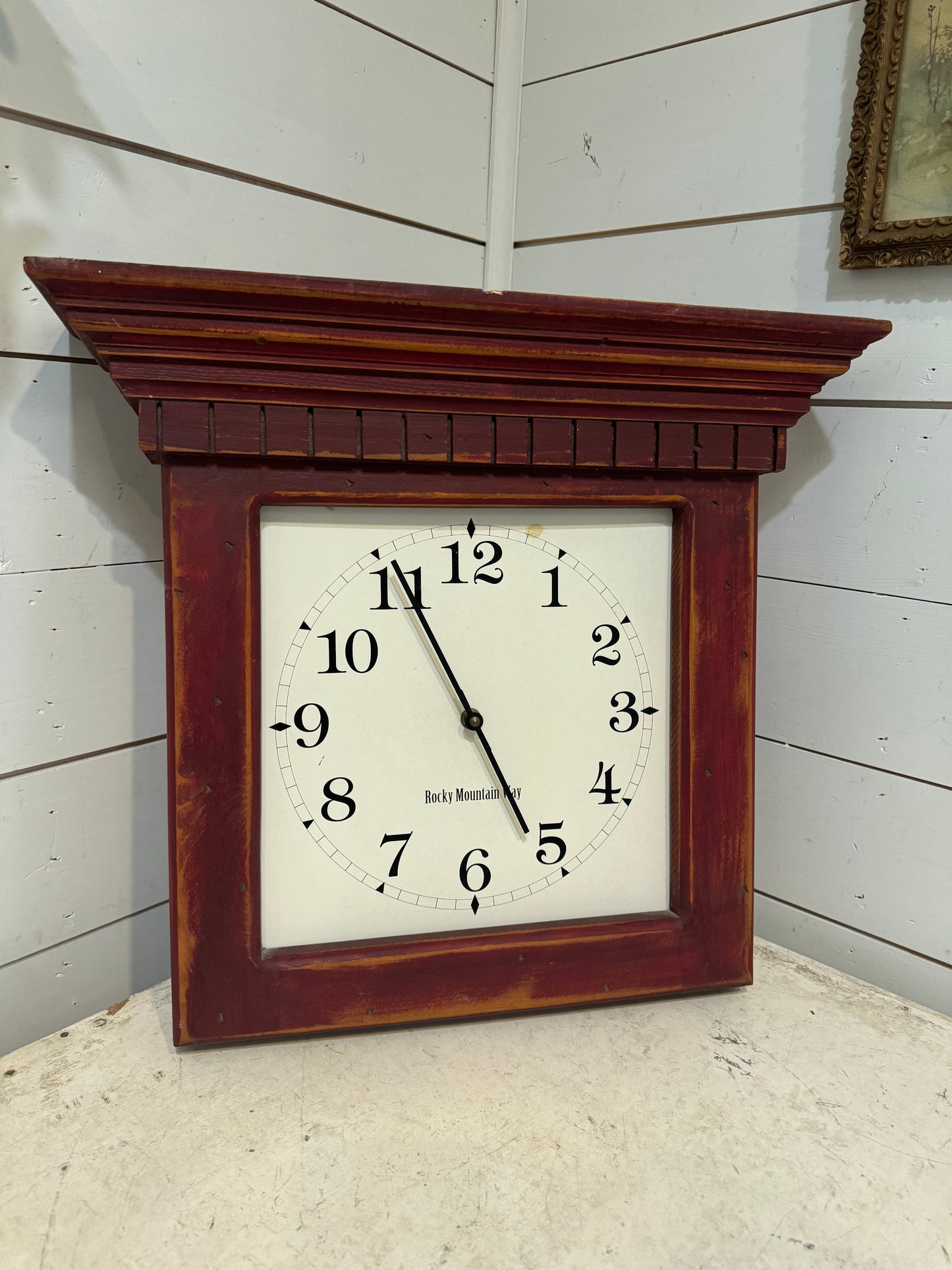 Wood Clock - zeb us going to flip the face and paint it will be a shelf sitter