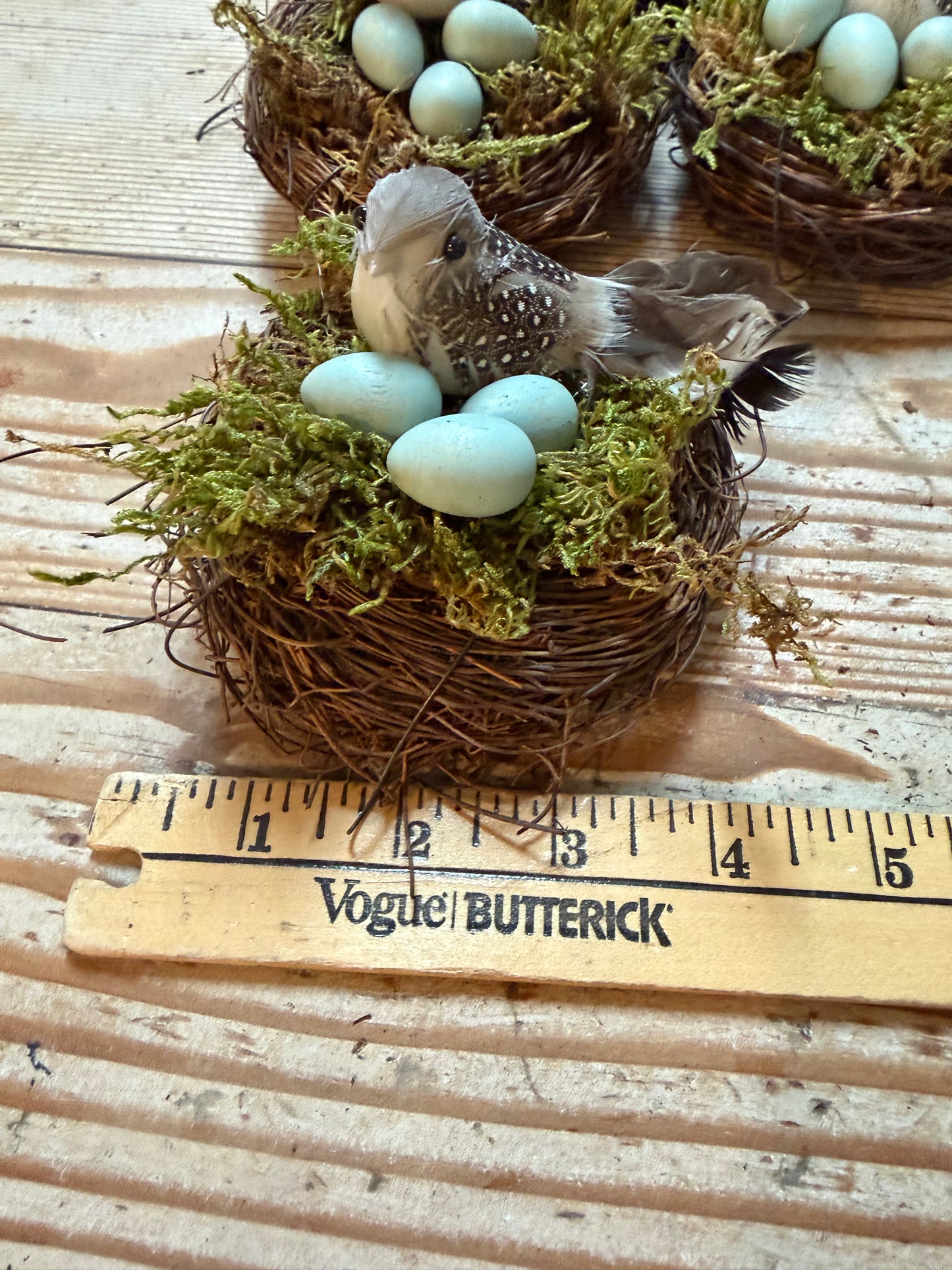 Handmade Birds nest with hand painted eggs - sold individually