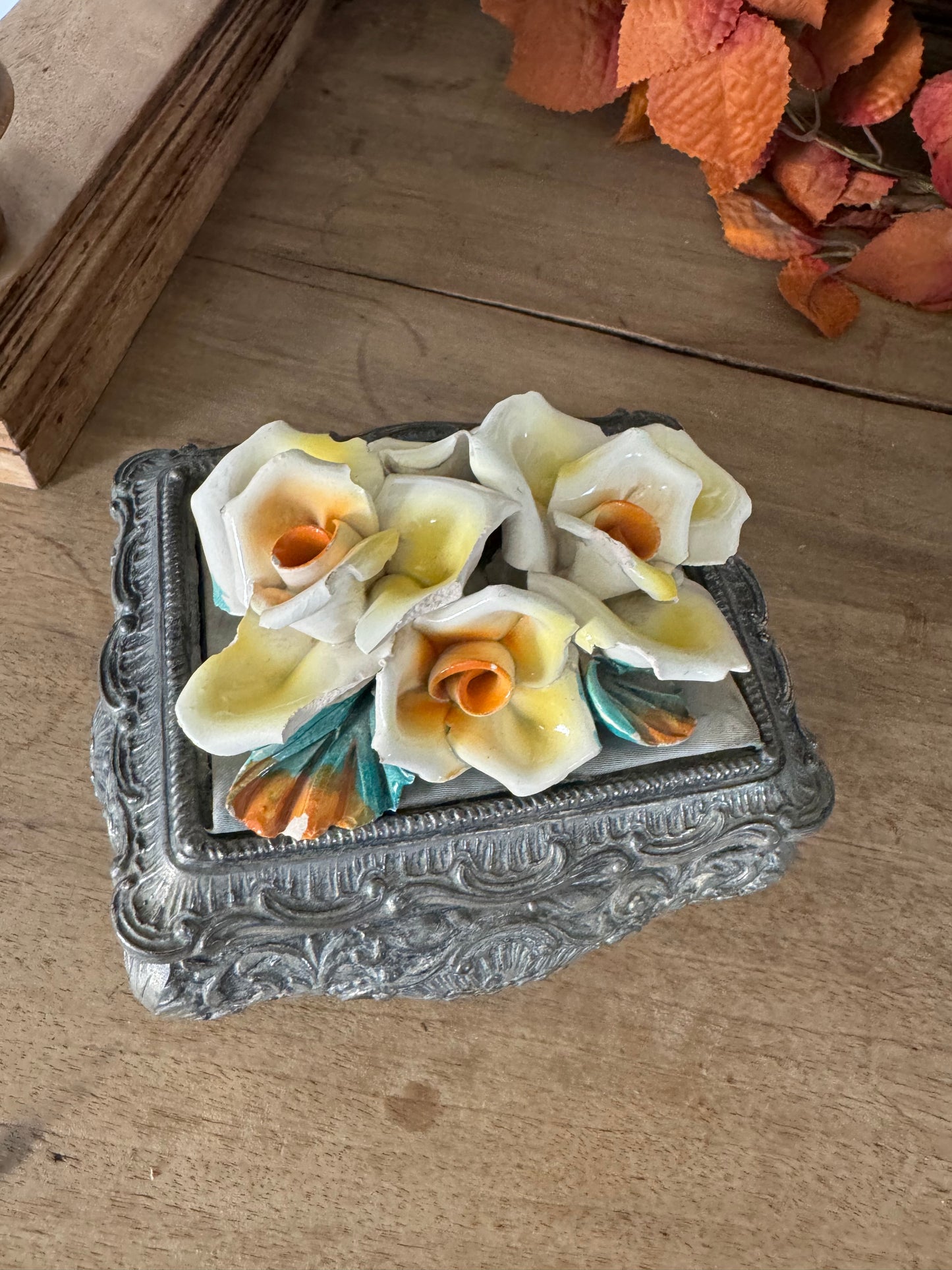 Vintage Floral Trinket Dish