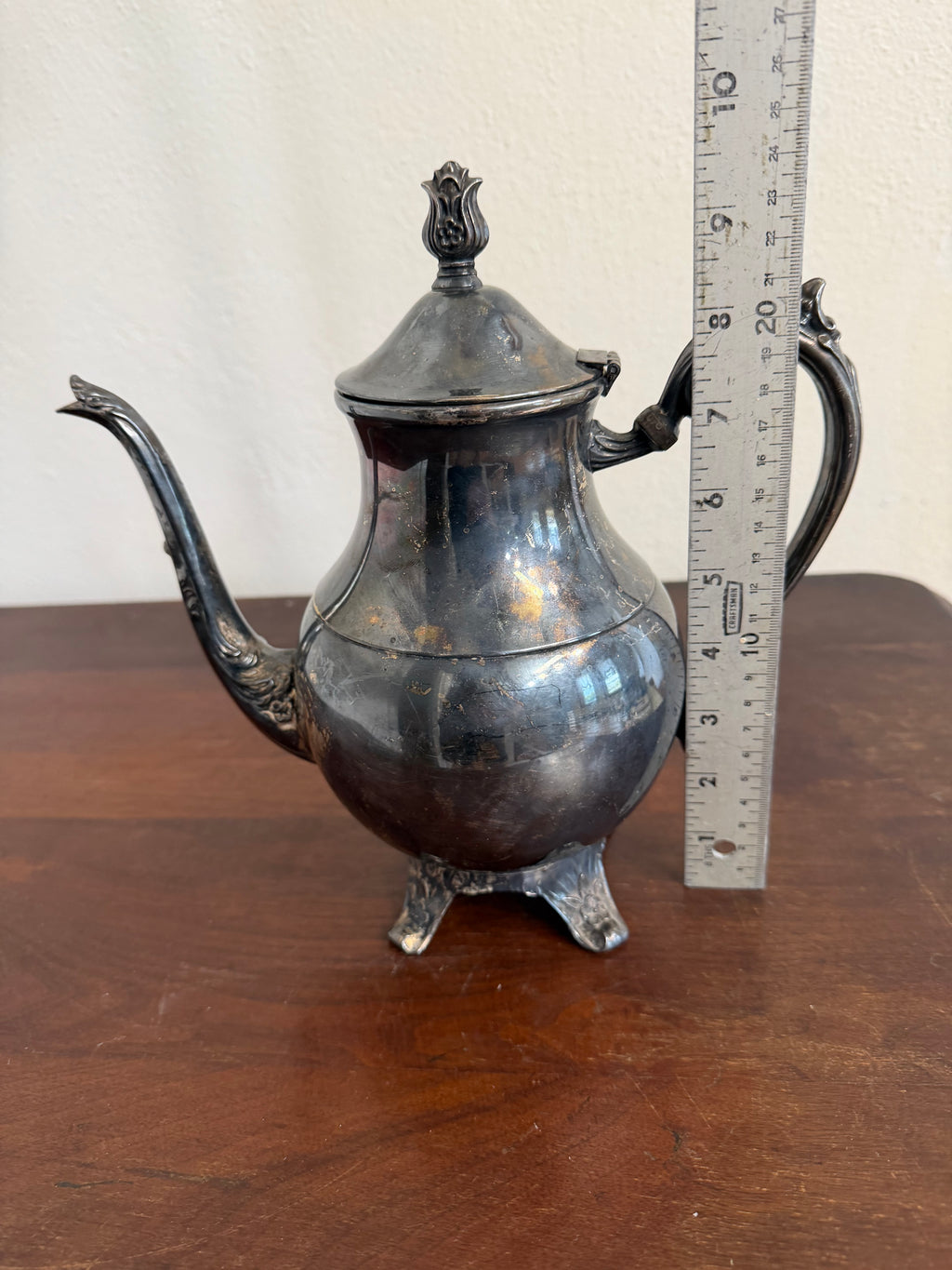 Antique F.B. Rogers Silver Company Ornate Footed Tea Pot circa 1880’s - Has some slight dents