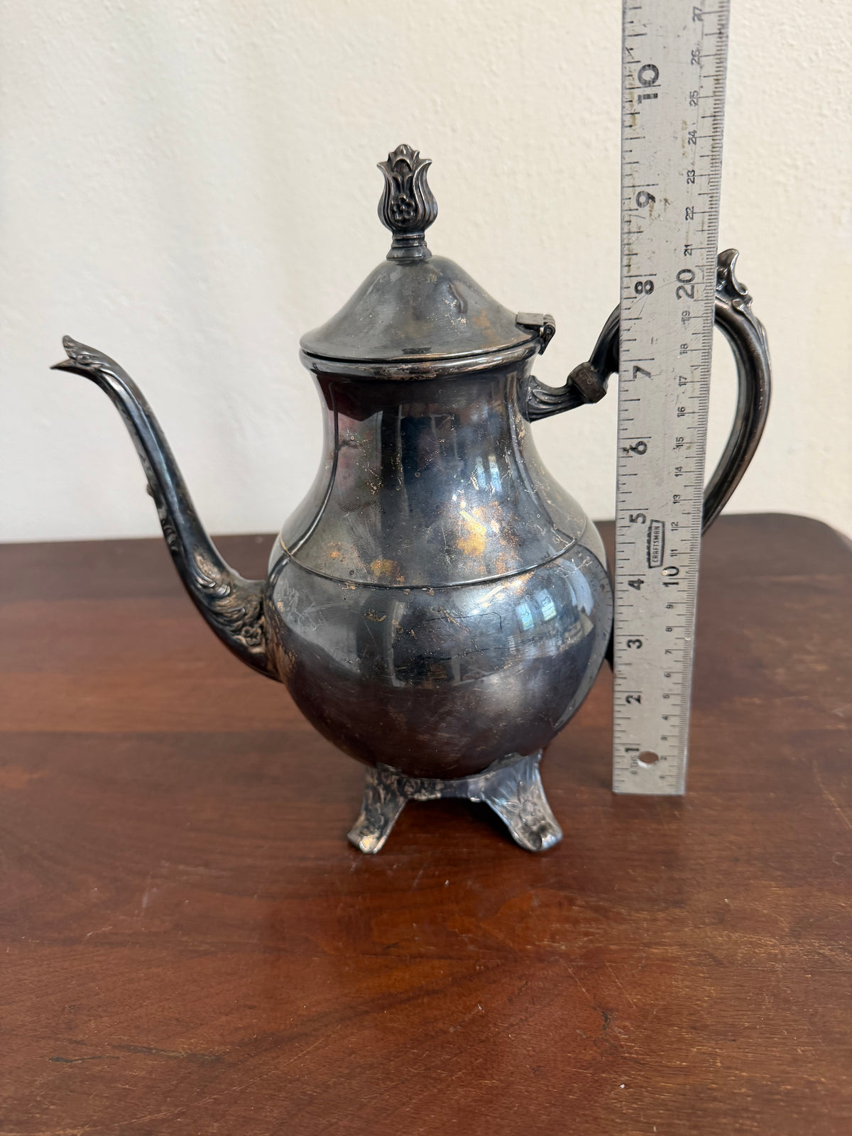 Antique F.B. Rogers Silver Company Ornate Footed Tea Pot circa 1880’s - Has some slight dents
