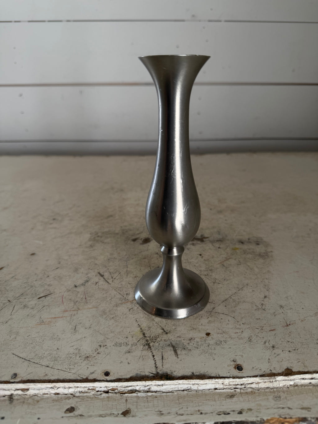 Stamped Pewter Vase