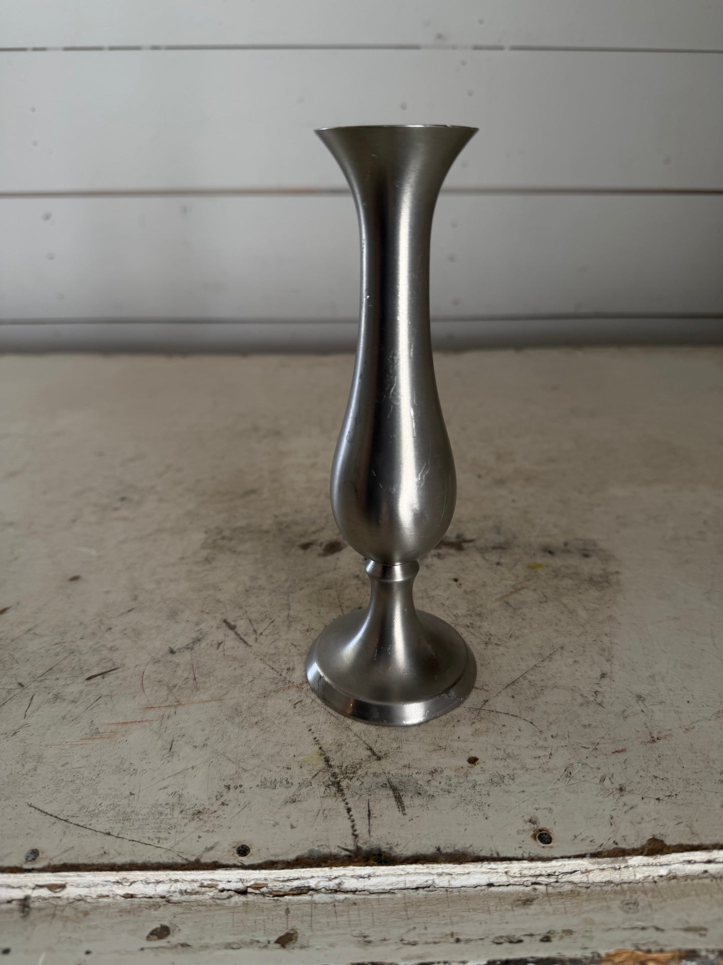 Stamped Pewter Vase