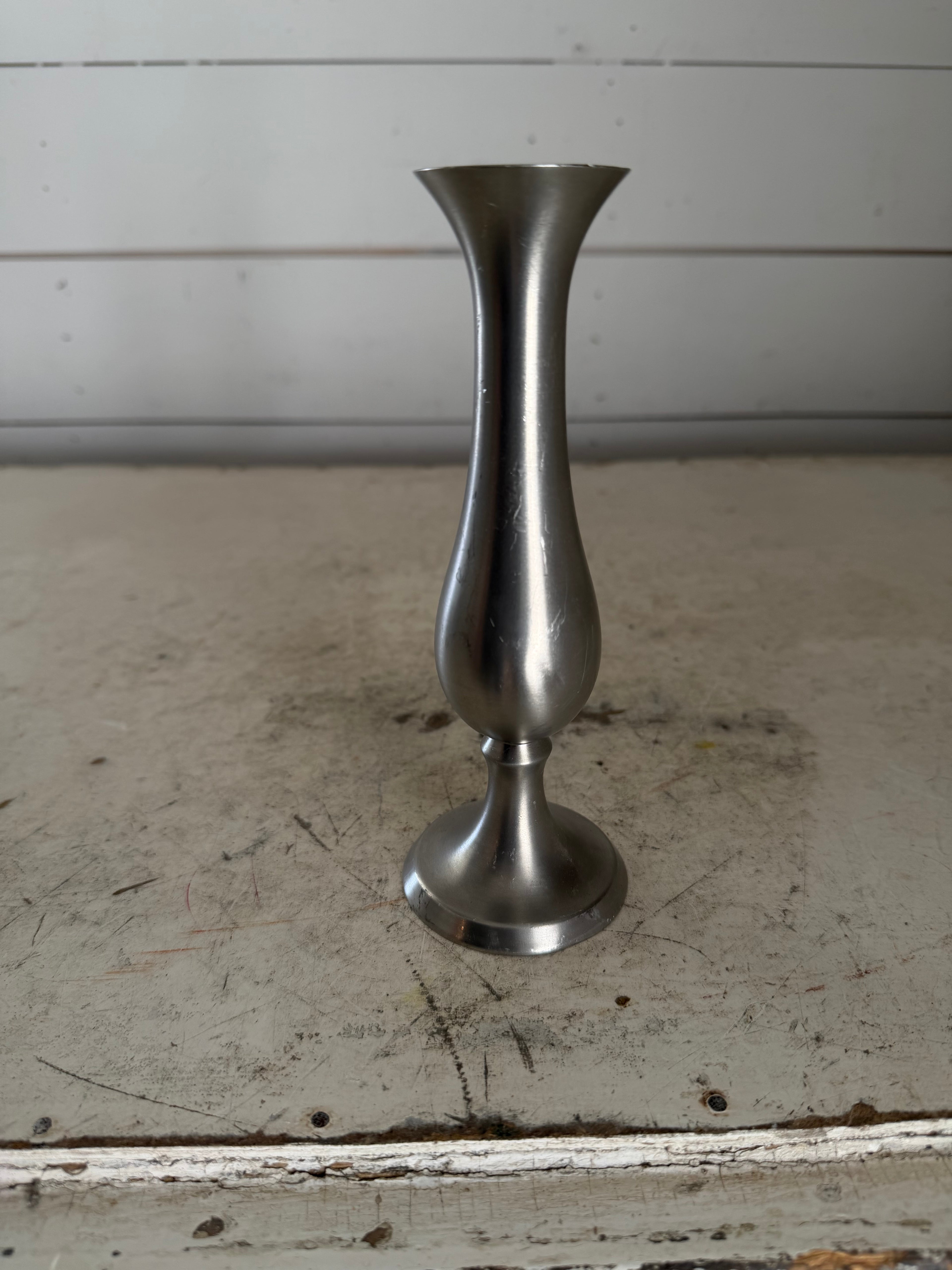 Stamped Pewter Vase