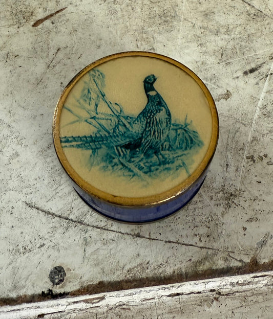 Vintage Pheasants pill box trinket dish