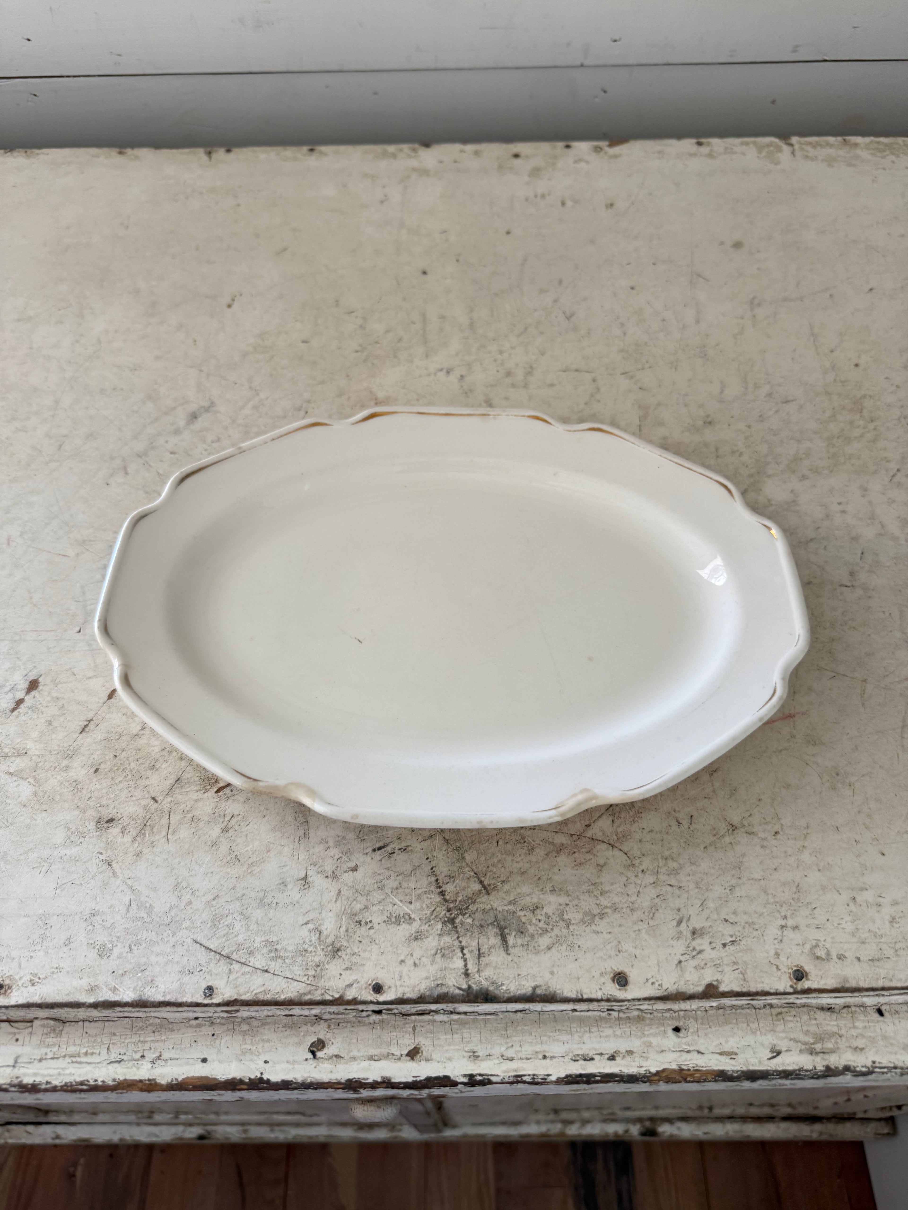 Antique China ruffled edge platter 11”