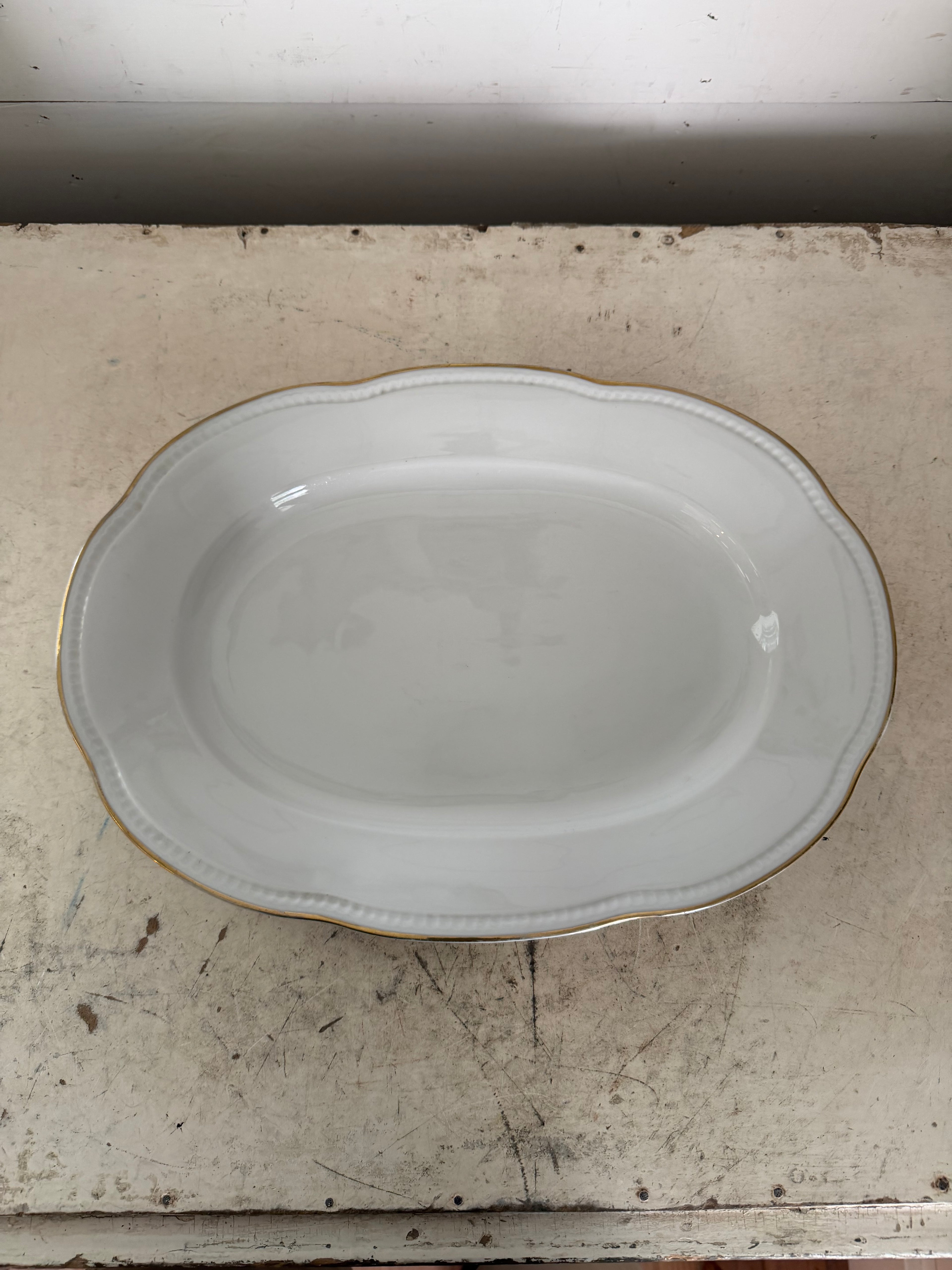 Large white platter with Gold trim P.T. Tirschenreuth Bavaria