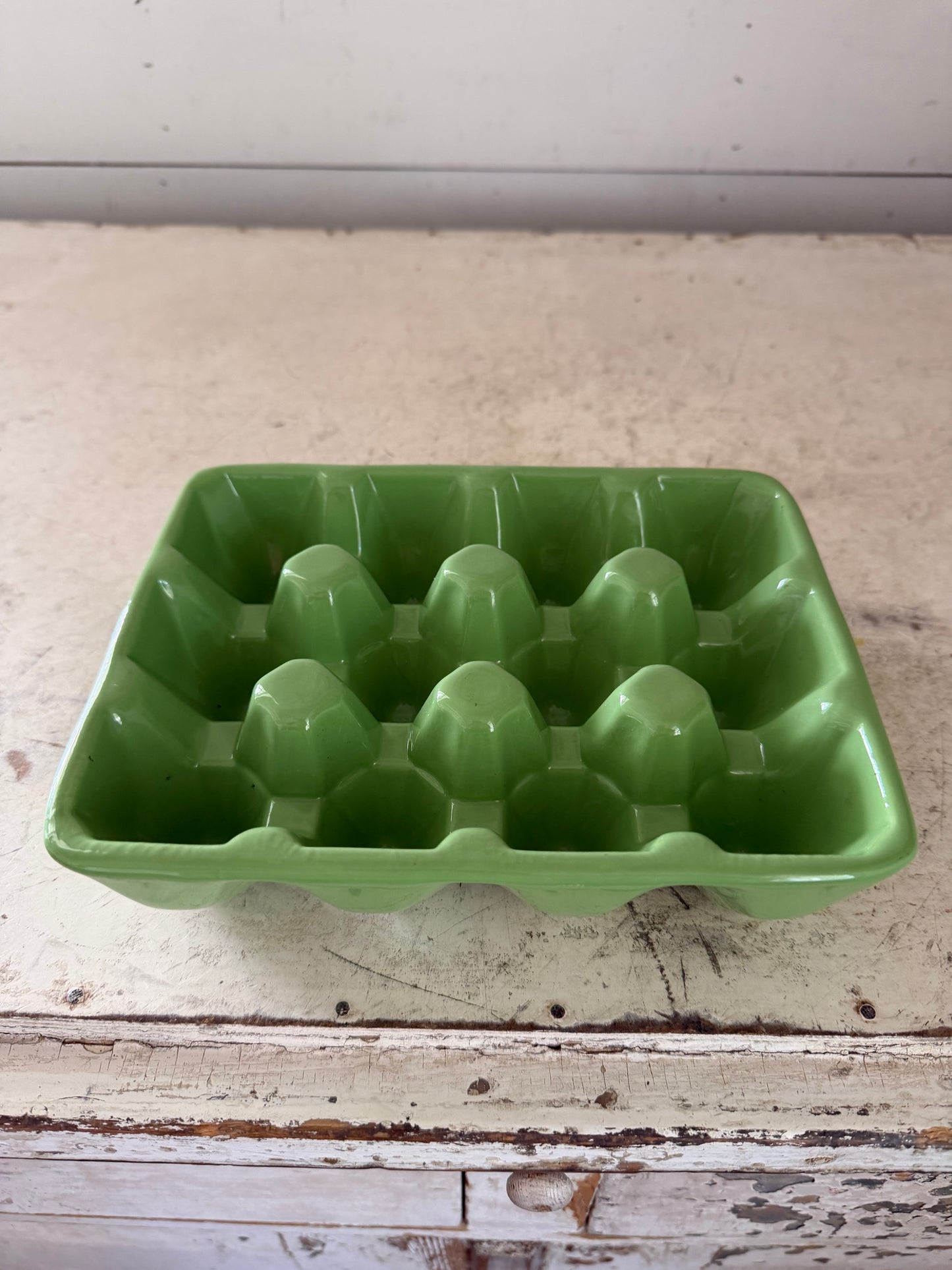 Green Ceramic Egg Holder