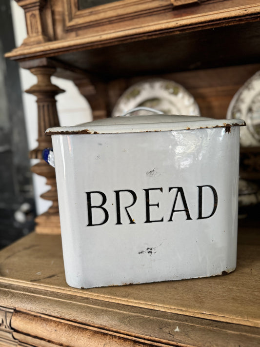 Antique Enamel Bread Box