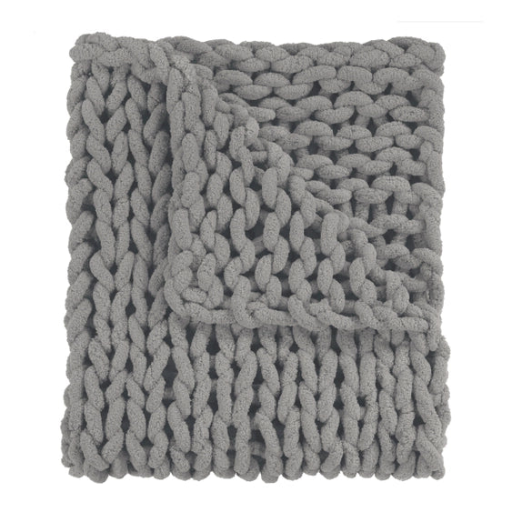 Dove Gray Knit Throw