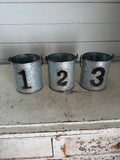 Galvanized planter Buckers with 1,2,3 Cutouts set