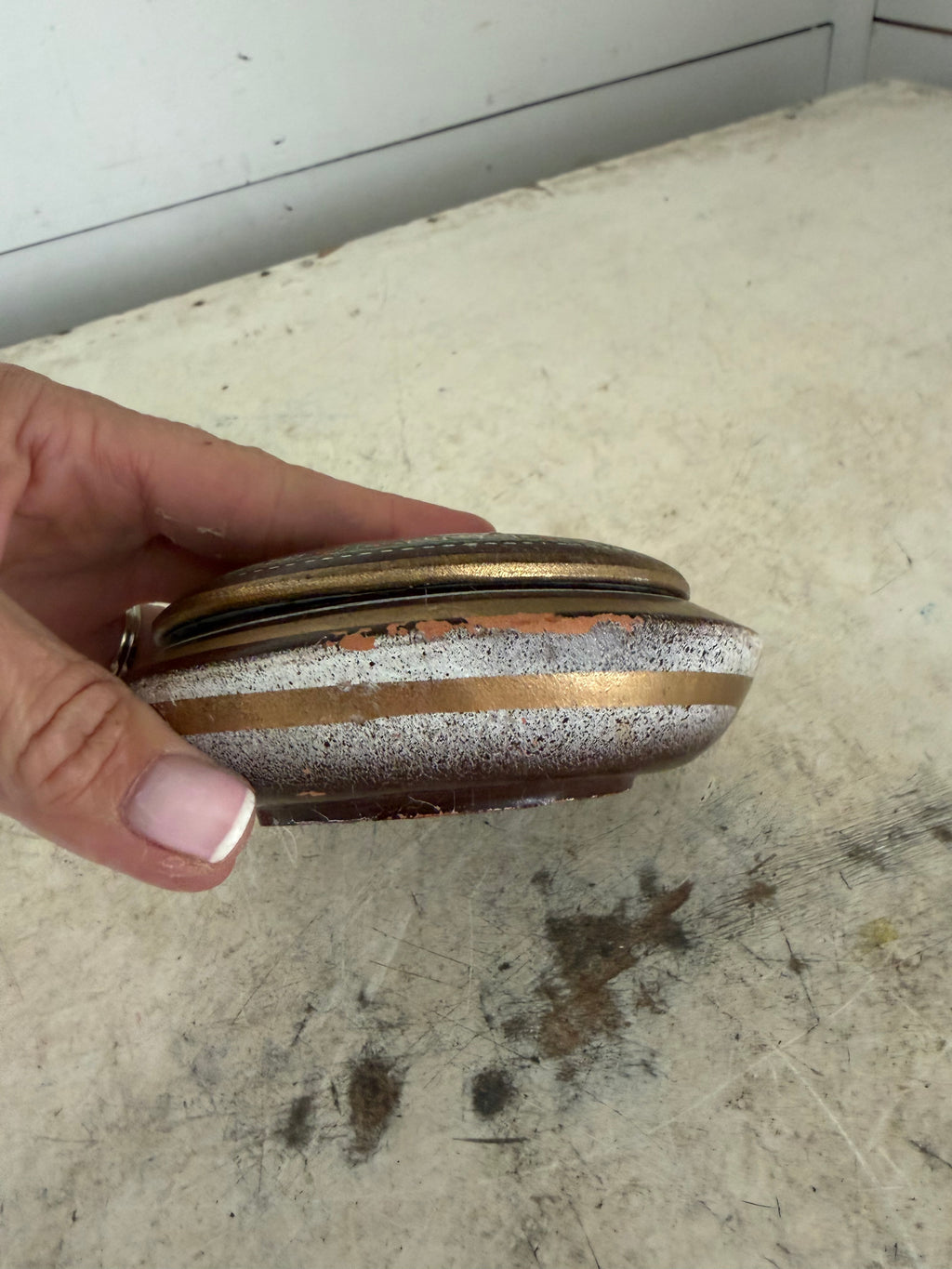 Vintage Greek Mythology Painted Terracotta Collectible Ceramic trinket dish