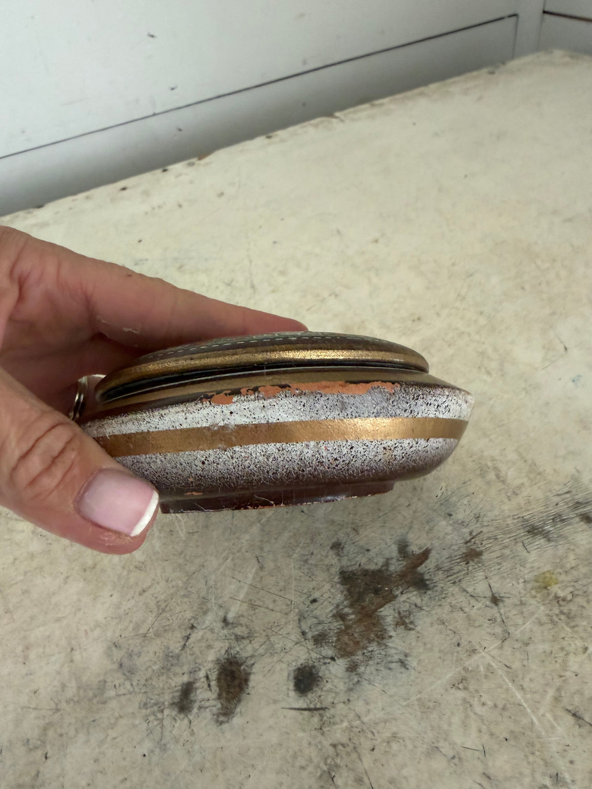 Vintage Greek Mythology Painted Terracotta Collectible Ceramic trinket dish